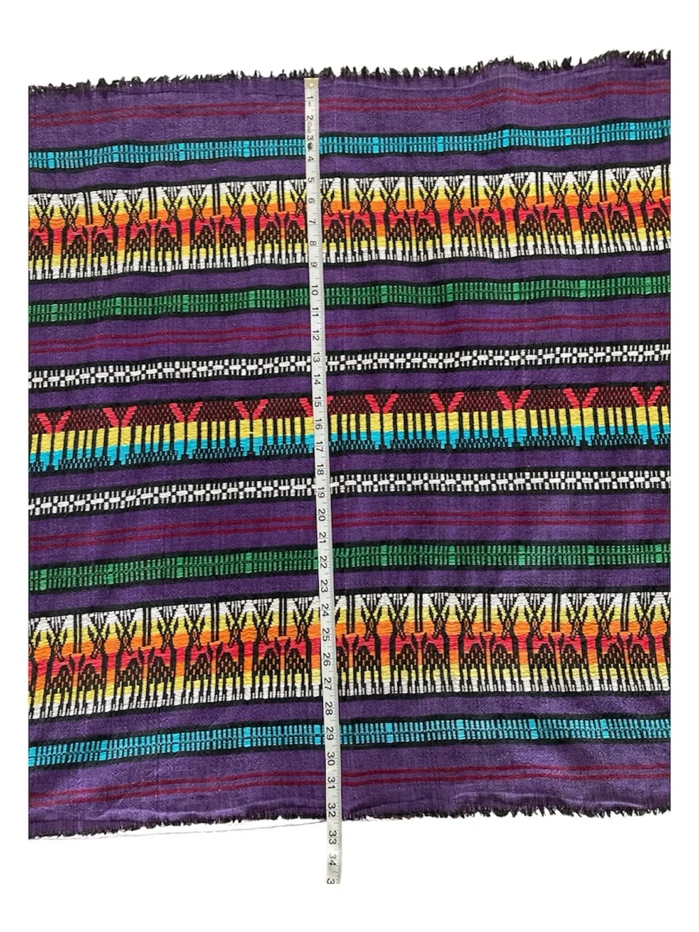 Traditional Guatemalan Deer and House Textile 32” x 32”